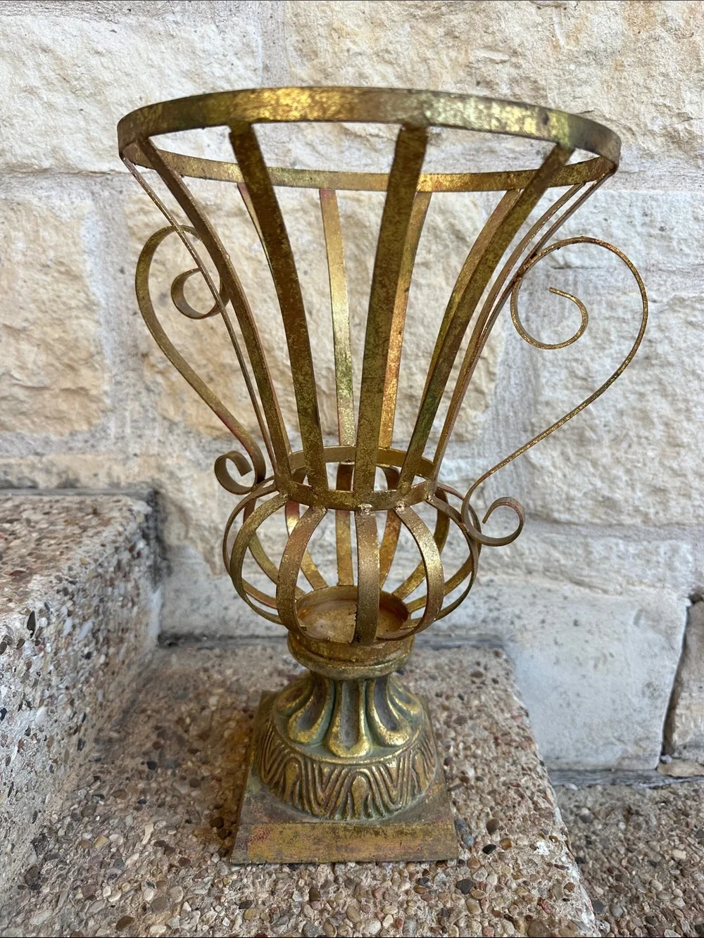 Gold Decorative Metal Urn Vase - Elegant Home Accent
